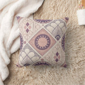 ニュートラルジオメトリックアールデコ クッション (ブランケット)