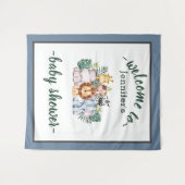 ニュートラルジャングルサファリアニマルベビーシャワーワイルドワン タペストリー (正面(横))