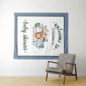 ニュートラルジャングルサファリアニマルベビーシャワーワイルドワン タペストリー (インサイチュ(横))