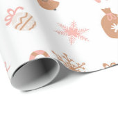 ニュートラルジンジャーブレッドクリスマスラッピング紙 ラッピングペーパー (ロールコーナー)