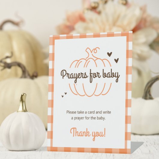 ニュートラルスウィートカボチャ赤ちゃんシャワー祈りの言葉用ベビー 台座サイン