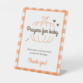 ニュートラルスウィートカボチャ赤ちゃんシャワー祈りの言葉用ベビー 台座サイン (正面)