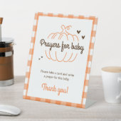 ニュートラルスウィートカボチャ赤ちゃんシャワー祈りの言葉用ベビー 台座サイン (インサイチュ)