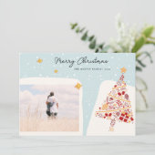ニュートラルスタイリッシュホリデーウィッシュフォトクリスマスカード シーズンカード (スタンド正面)
