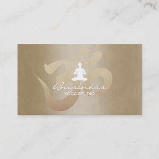 ニュートラルスタイリッシュ金ゴールドヨガ&瞑想 名刺 (正面)