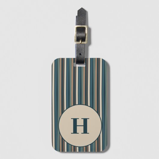 ニュートラルストライプのトーン ラゲッジタグ (正面縦)
