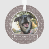 ニュートラルスノーフレークドッグフォトクリスマス オーナメント (裏面)