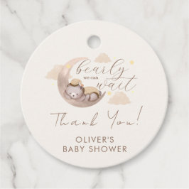 ニュートラルスリープベアームーンスターベビーシャワー フェイバータグ