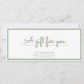 ニュートラルセージグリーンロゴビジネスのギフト証明書 (正面)