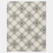 ニュートラルソフト地球トーン幾何モダンデザイン フリースブランケット (正面)