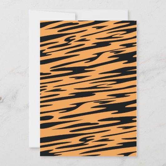 ニュートラルタイガートリプレットベビーシャワー招待状 招待状 (裏面)