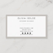 ニュートラルタウペググレーミニマルモダンリストボホトレンディー 名刺 (裏面)