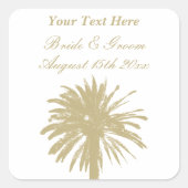 ニュートラルタンカラーパレットエレガントビーチ結婚式 スクエアシール (正面)