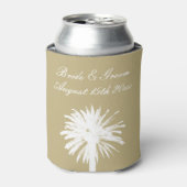 ニュートラルタンカラーパレットパームツリービーチ結婚式 缶クーラー (缶正面)