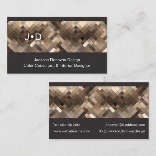 ニュートラルタンタウペアーストーン抽象芸術アートパターン 名刺 (正面/裏面)