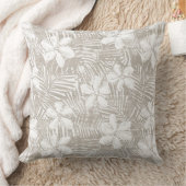ニュートラルタントロピカルフラワーズ装飾用クッション クッション (ブランケット)