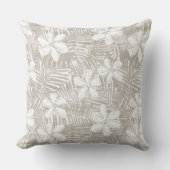 ニュートラルタントロピカルフラワーズ装飾用クッション クッション (正面)