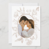 ニュートラルタンフローララインアートフローラバタフライフォト サンキューカード (正面)