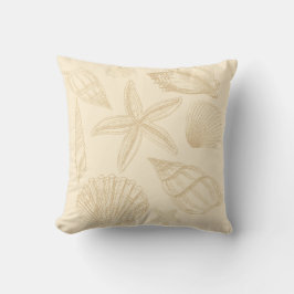 ニュートラルタンベージュシーシェルシェルビーチハウス クッション