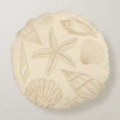 ニュートラルタンベージュシーシェルシェルビーチハウス ラウンドクッション (裏面)