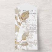 ニュートラルタンワイルドフラワーモダンノディナー オールインワン招待状 (内側)