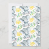 ニュートラルチャルクボードエレファントベビーシャワー招待状 招待状 (裏面)