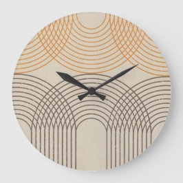 ニュートラルテクスチャラインウォールクロック ラージ壁時計