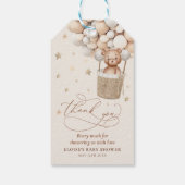 ニュートラルテディベアバルーンバーリーウェイベビーシャワー ギフトタグ (裏面)