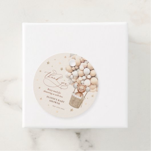ニュートラルテディベアバルーンバーリーウェイベビーシャワー フェイバータグ (インサイチュ)