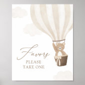 ニュートラルテディベアバルーンベビーシャワー親善署名 ポスター (正面)