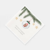 ニュートラルテディベア冬のベビーシャワー スタンダードランチョンナプキン (角)