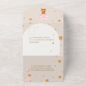 ニュートラルテディベア熱い空気バルーン赤ちゃんシャワー オールインワン招待状 (外側)
