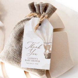 ニュートラルテディベア熱い空気バルーン赤ちゃんシャワー ギフトタグ