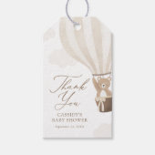 ニュートラルテディベア熱い空気バルーン赤ちゃんシャワー ギフトタグ (正面)