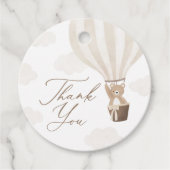 ニュートラルテディベア熱い空気バルーン赤ちゃんシャワー フェイバータグ (正面)