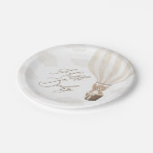 ニュートラルテディベア熱い空気バルーン赤ちゃんシャワー ペーパープレート (アングル)