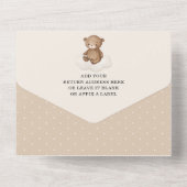 ニュートラルテディベア熱気球1st誕生日 オールインワン招待状 (裏面)