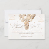 ニュートラルテディベア赤ちゃんシャワーありがとう カード (正面)