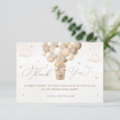 ニュートラルテディベア赤ちゃんシャワーありがとう カード (スタンド正面)