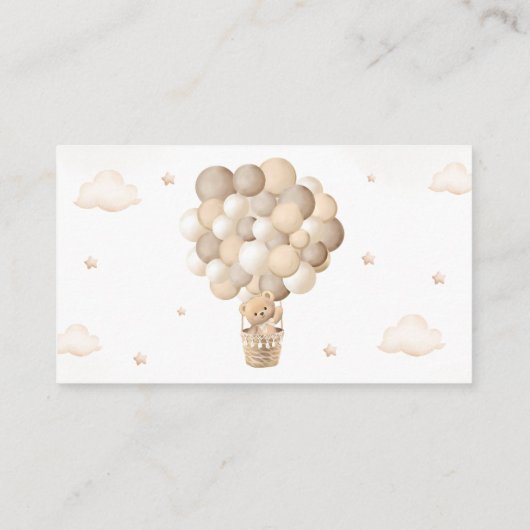 ニュートラルテディベア赤ちゃんシャワーおむつラッフル エンクロージャーカード (裏面)