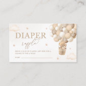 ニュートラルテディベア赤ちゃんシャワーおむつラッフル エンクロージャーカード (正面)