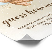 ニュートラルテディベア赤ちゃんシャワーのサイン ポスター (角)