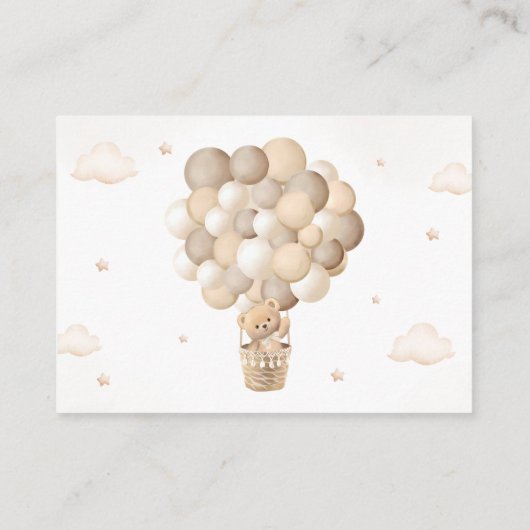 ニュートラルテディベア赤ちゃんシャワー予約リクエスト エンクロージャーカード (裏面)
