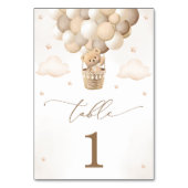 ニュートラルテディベア赤ちゃんシャワー テーブルナンバー (裏面)