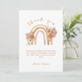 ニュートラルテラコッタボホレインボーフローラベビーシャワー サンキューカード (スタンド正面)