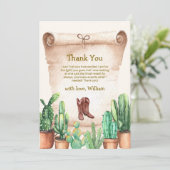 ニュートラルデザートカボスカウボーイブーベビーシャワー サンキューカード (スタンド正面)