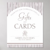 ニュートラルトイレベビーシャワーギフトとカードサイン ポスター (正面)