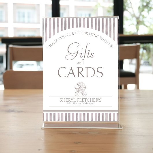 ニュートラルトイレベビーシャワーギフトとカードサイン ポスター