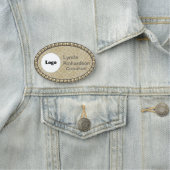 ニュートラルトープと金ゴールドきらきら光る名タグ 名札 (インサイチュ)