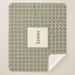 ニュートラルトーンのダイヤモンドシェイプ シェルパブランケット